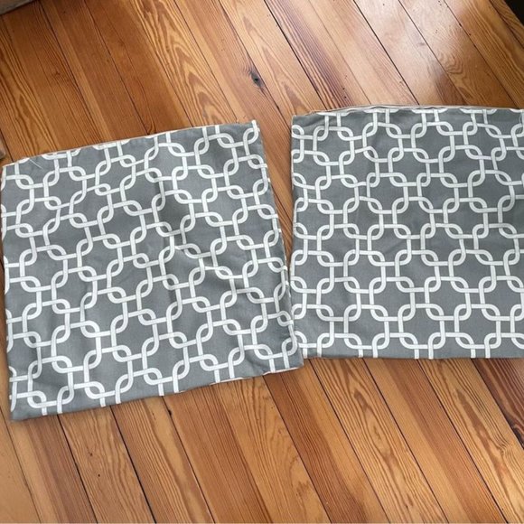 Set of Gray and White Pillow Covers - Picture 1 of 2